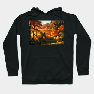 Autumn River in a Forest Hoodie